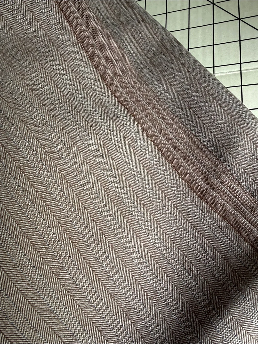 3 Yards Taupe Herringbone Suiting Fabric 58” Wide Drapey Woven Apparel Fabric